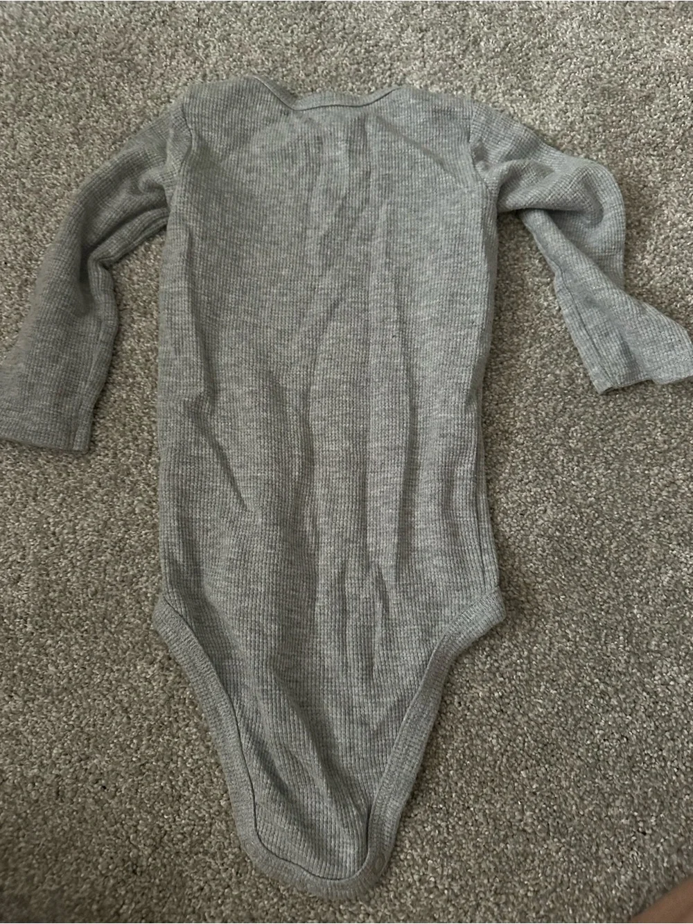 Carter's Gray Ribbed Long Sleeve Baby Bodysuit